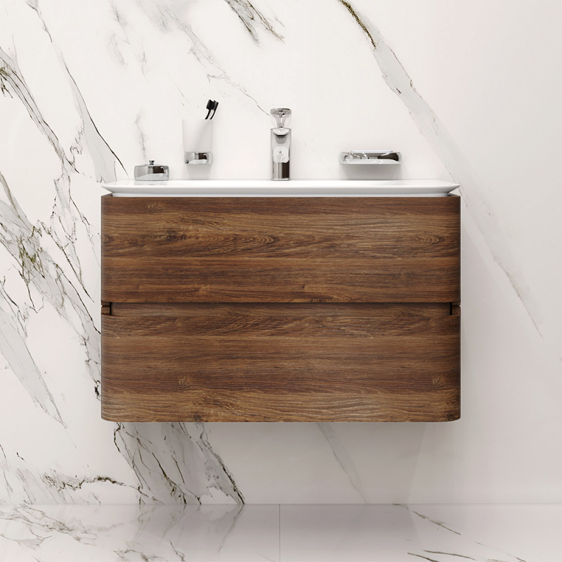M30FHX0802NF База под раковину подвесная 80 см ящики орех текстурированная шт AM.PM Sensation