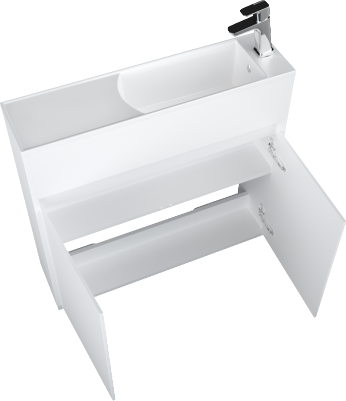У92325 Тумба с раковиной Stretto 80П 2д. Белый глянец 1 Marka Stretto 
