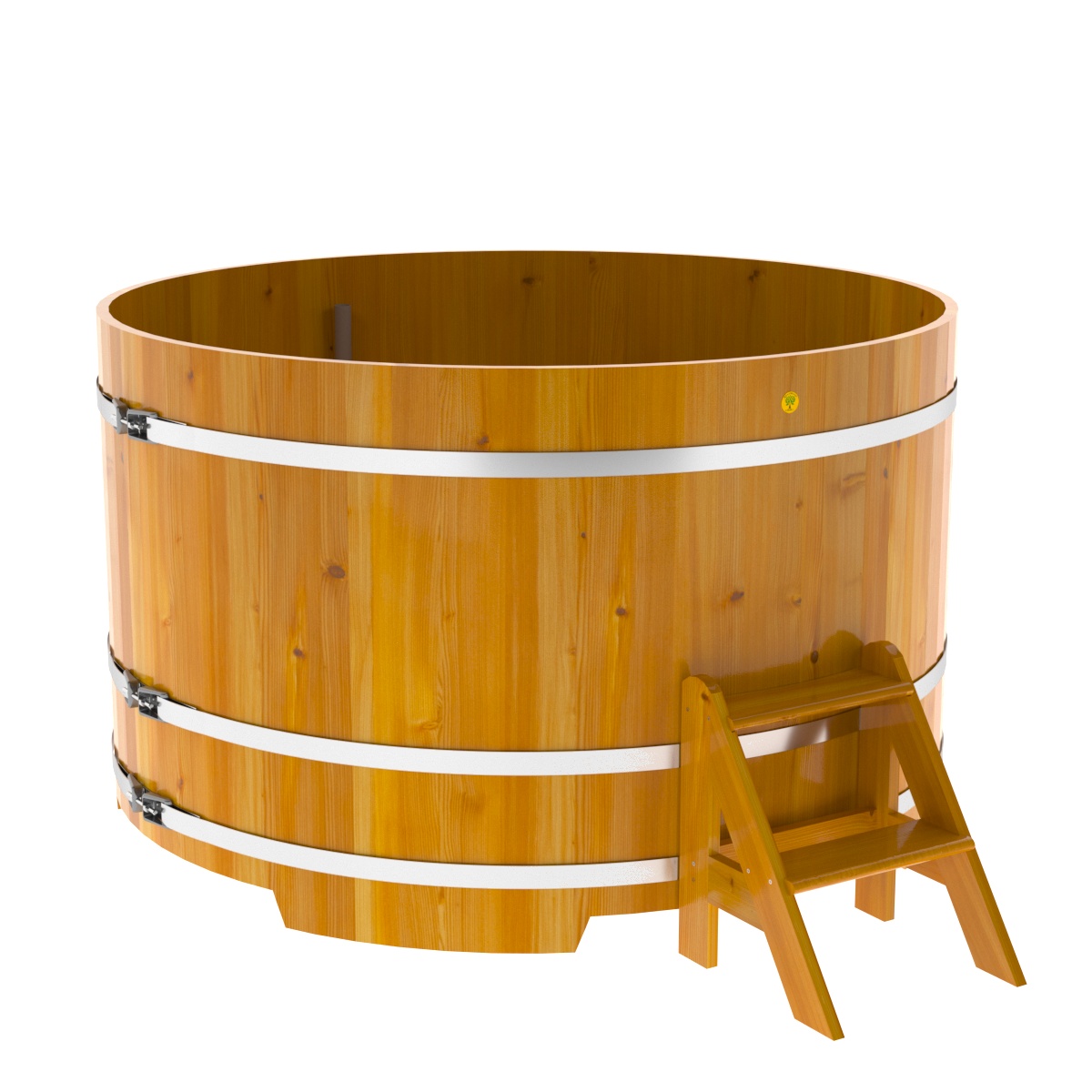 2239 Купель круглая из лиственницы Рустик d=1,80х1,1 натуральная Alyarus  - Вид №1