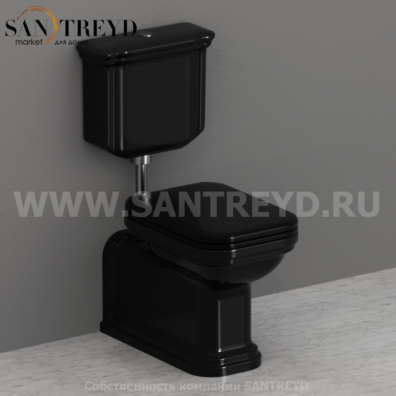 418204 Низкий бачок 40 см цвет Черный жемчуг Kerasan Waldorf Италия 