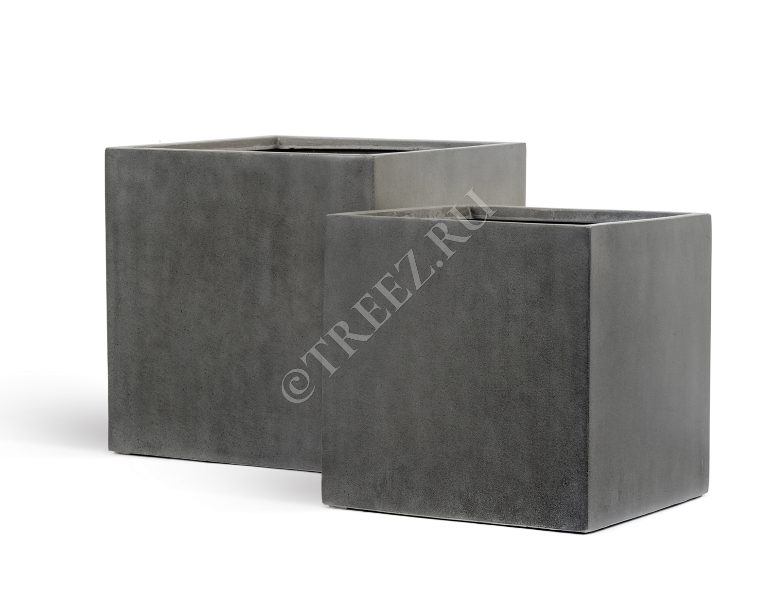 41.3317-02-005-GR/XL-30 Кашпо  Effectory - серия Beton - Куб (без вставок) - Тёмно-серый бетон Цветочная коллекция  - Вид №3