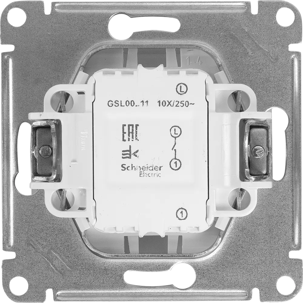 Schneider Electric Glossa — встраиваемый выключатель с одной клавишей в графитовом цвете 84730753 STLM-0054191 - Вид №2