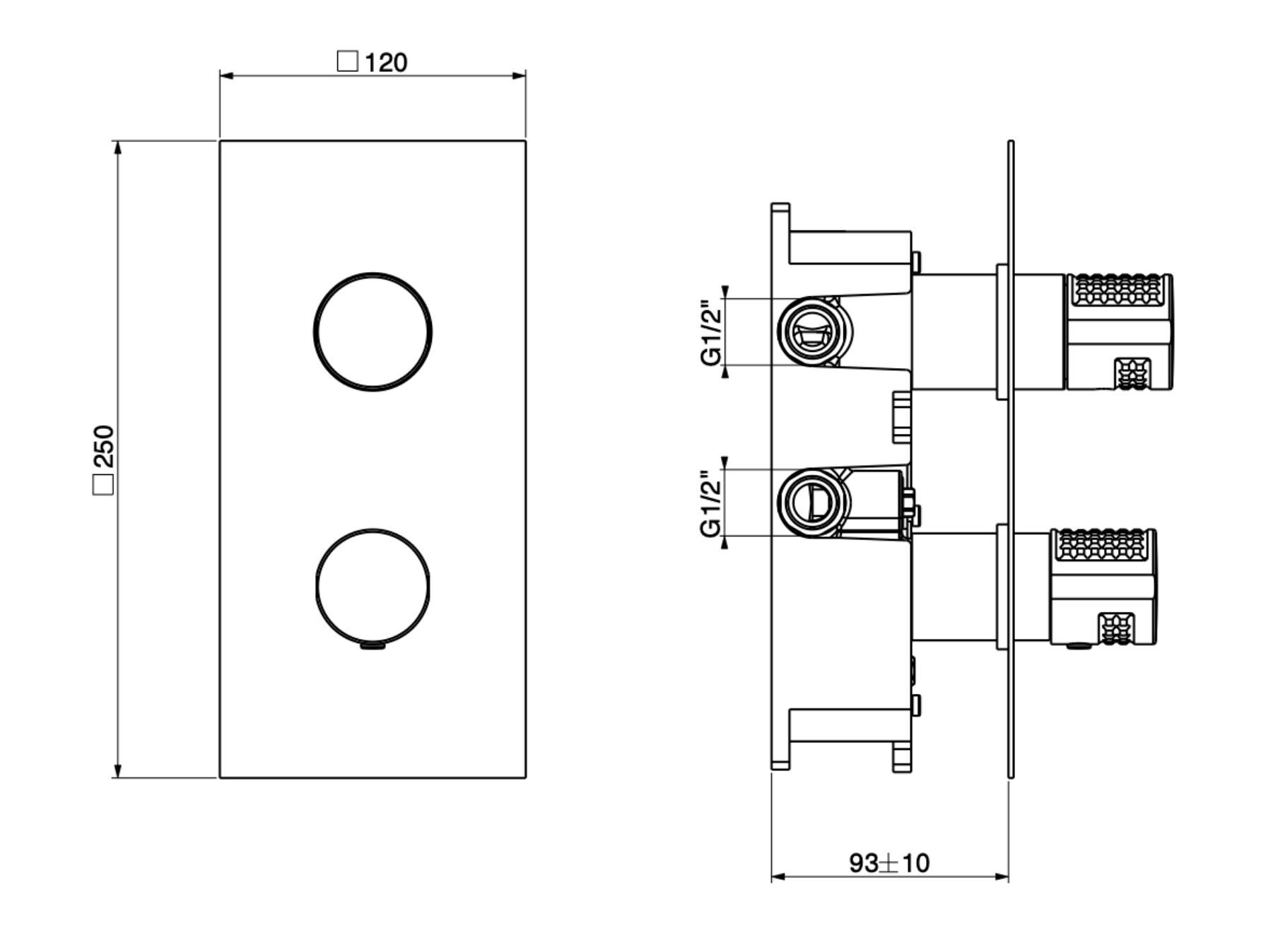 Встраиваемый смеситель для душа с переключателем GATTONI T_K ARCH-00083192 - Вид №2