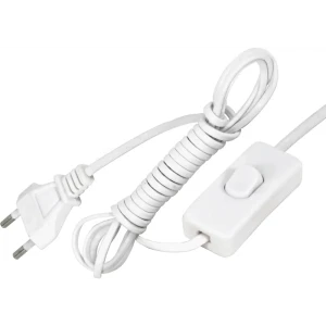 Шнур сетевой с выключателем, 1.9 м, цвет белый