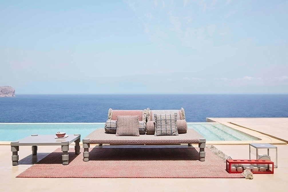 070784 Подушка GL Checks blue 45x45 GAN Garden Layers - Вид №4