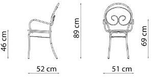 Vermobil Штабелируемый металлический садовый стул с подлокотниками Mimmo Sp111 - Вид №8