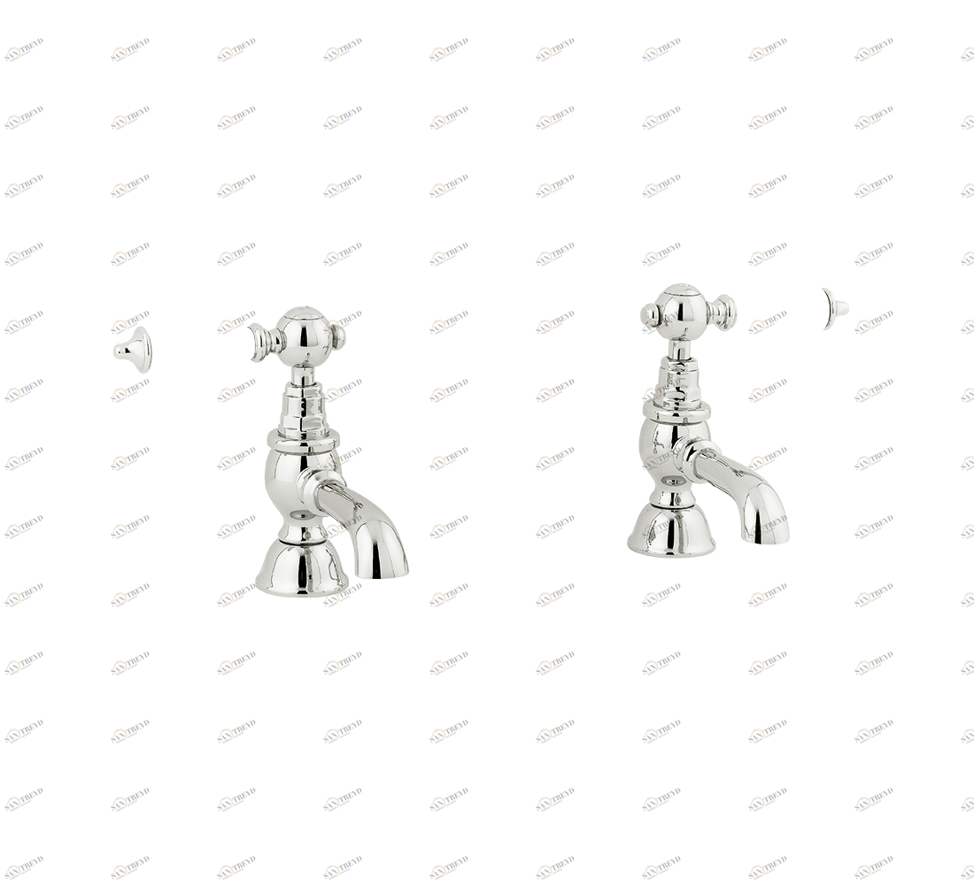 Gentry Home Смеситель для раковины мостик на 2 отверстия 200мм Berkeley Никель GH101284 