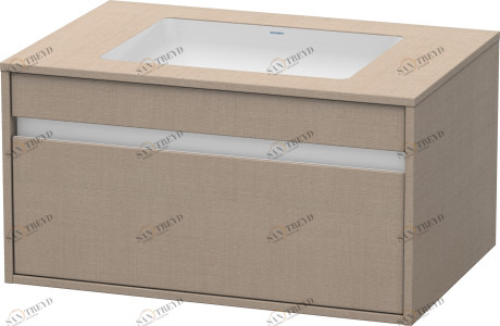 KT689407575 Тумбочка подвесная для встраиваемого снизу умывальника f-bonded Ketho #KT6894 800 x 550 мм Лен, декор Duravit