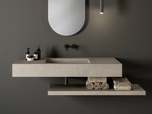 Одиночная подвесная раковина из керамогранита