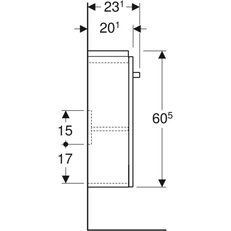 862041000 Шкафчик для раковины Geberit Renova Compact, с одной дверью, с укороченным вылетом Geberit  - Вид №14