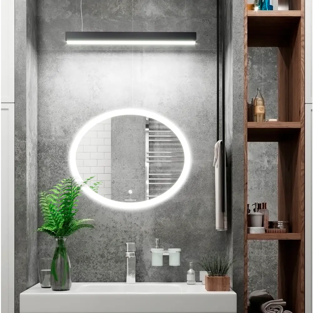 Зеркало для ванной Omega Glass Тип 2 SD352 с подсветкой 60x50 см овальное STLM-2203535