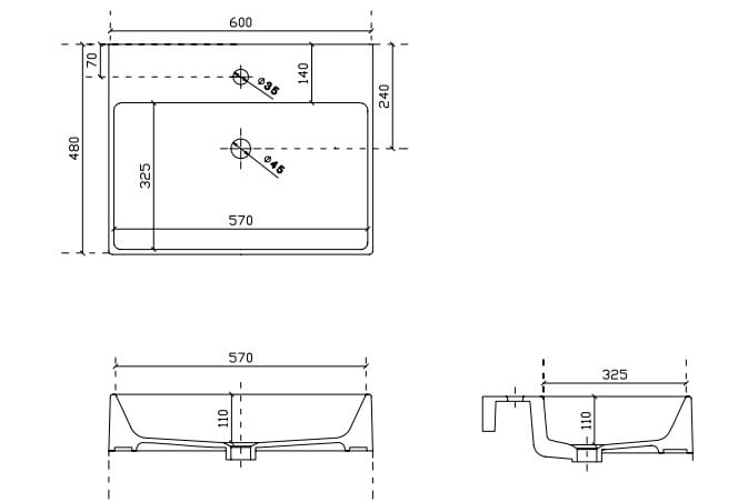 Керамическая прямоугольная раковина Galassia плюс дизайн ARCH-00117964 - Вид №2