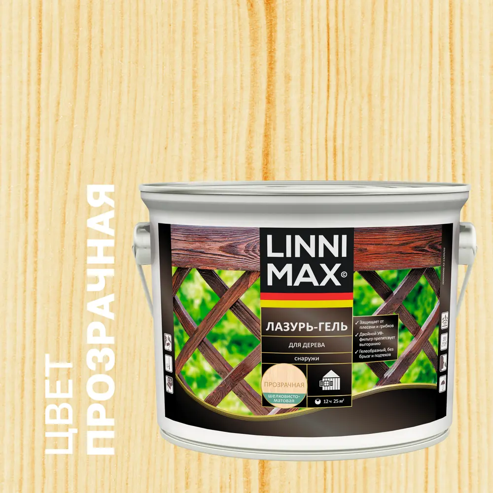 Лазурь-гель LINNIMAX для защиты дерева 2.5 л 89349669 STLM-1547640