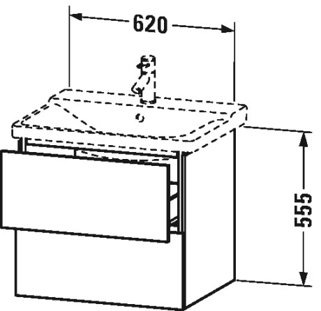 LC624401313 Тумбочка подвесная L-Cube #LC6244 620 x 481 мм Американский орех, натуральный шпон Duravit - Вид №1