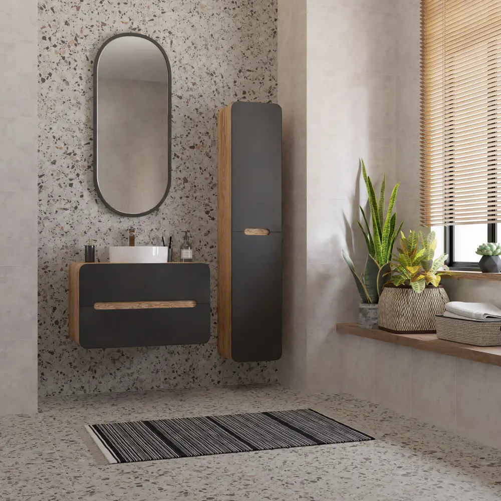 Santreyd Пенал для ванной Окинава с 4 полками, графит 85284712 STLM-0971741 - Вид №5