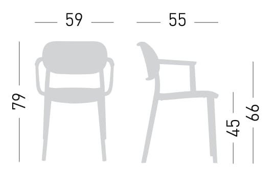 Штабелируемый стул из инженерного пластика с подлокотниками и встроенной подушкой GABER Nuta ARCH-00035169 - Вид №4