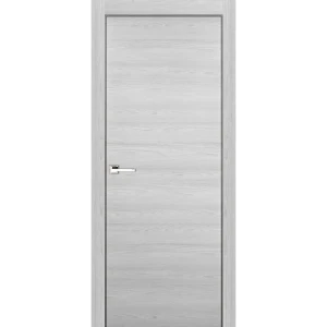 Дверь межкомнатная глухая финиш-бумага ламинация цвет ясень серый 60x200 см (c замком)