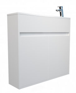 У92325 Тумба с раковиной Stretto 80П 2д. Белый глянец 1 Marka Stretto