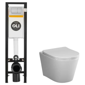 Комплект инсталляции Oli Quadra с безободковым унитазом AM.PM Flash 89445564 STLM-2020913