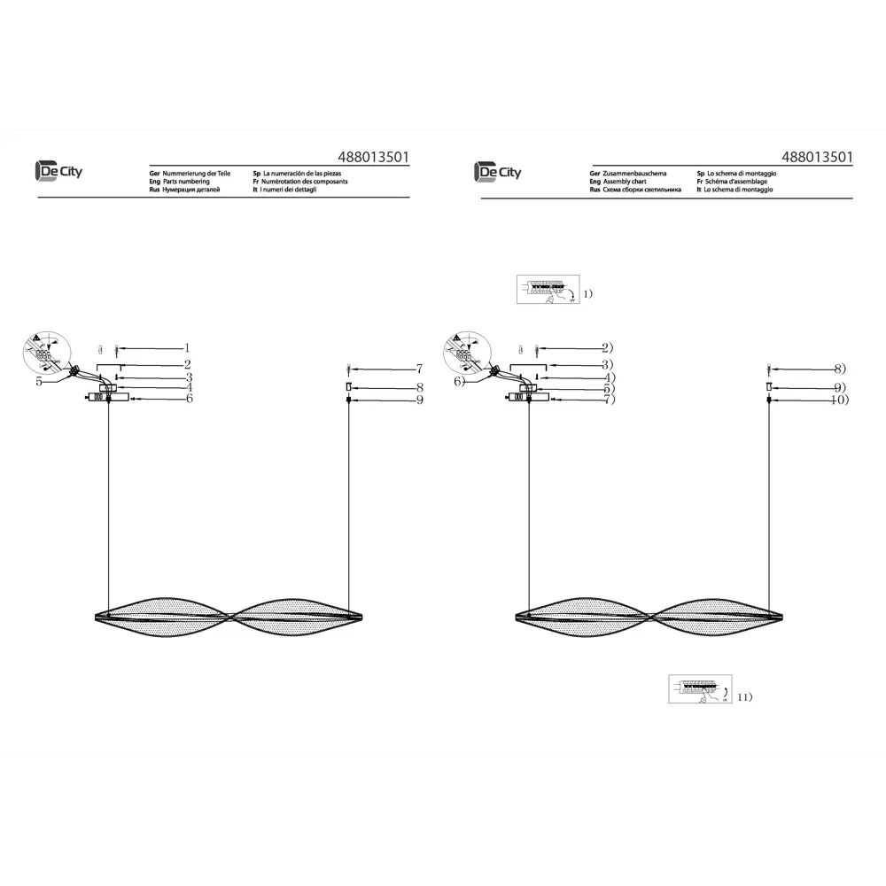 Потолочная люстра De City Конти с акриловыми пластинами 89379431 STLM-1490894 - Вид №11