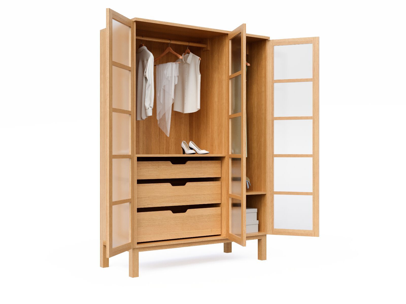 Шкаф из массива дерева с комодом sixay furniture ARCH-00058529 - Вид №1