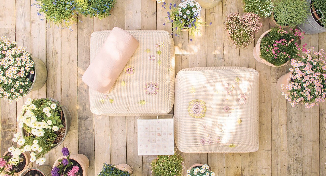 Ткань квадратный сад пуфик Paola Lenti весна ARCH-00014707