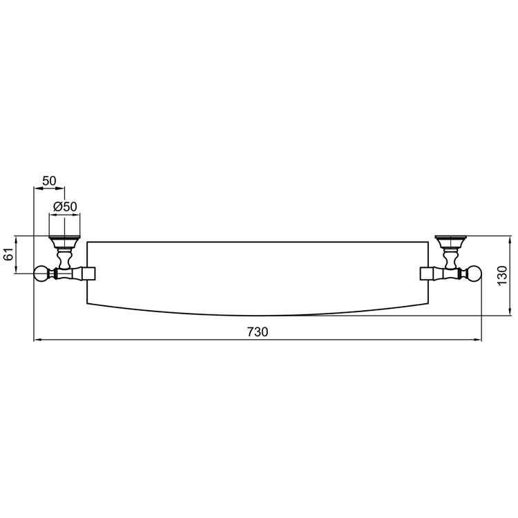 KA500701017 Стеклянная полка Webert Karenina  - Вид №1