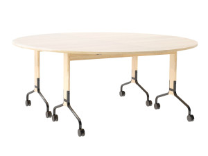 Круглый стол с откидным верхом из шпона