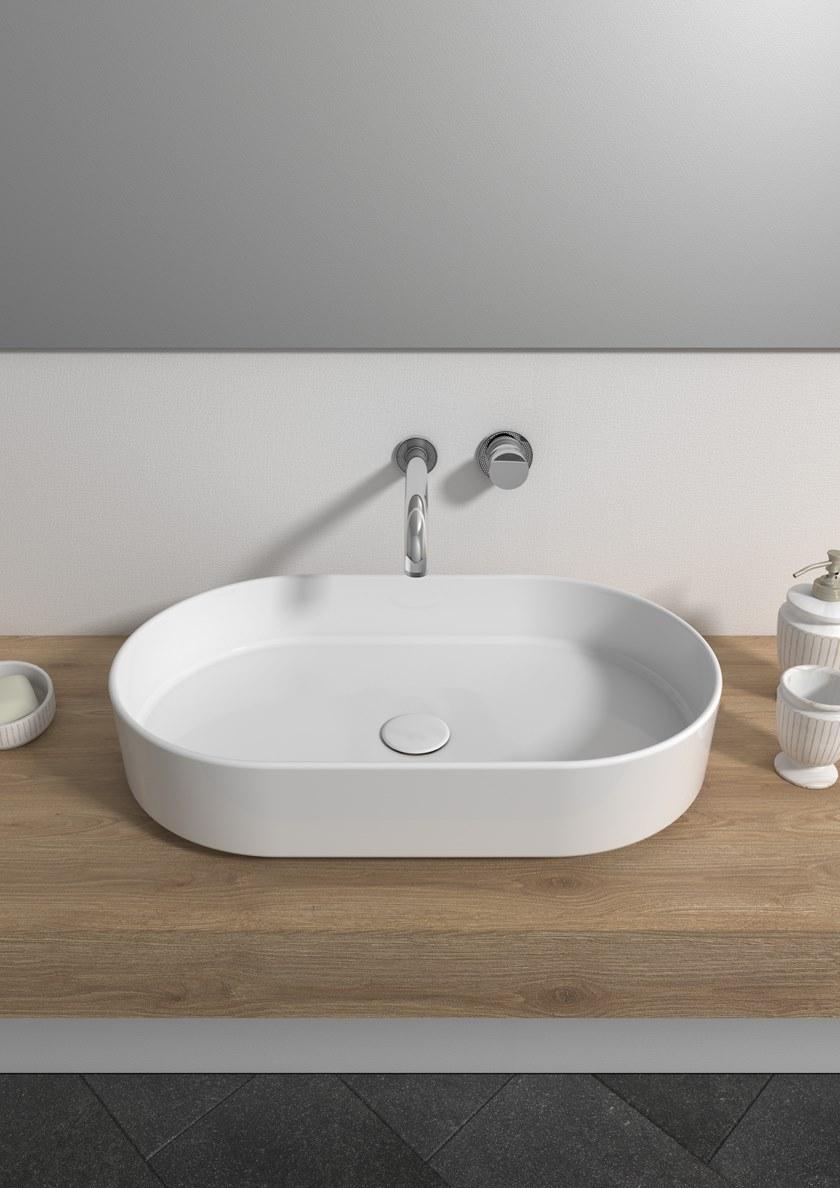 Sma42so60001 Накладная раковина на столешницу  овальная Olympia Ceramica Smash - Вид №1