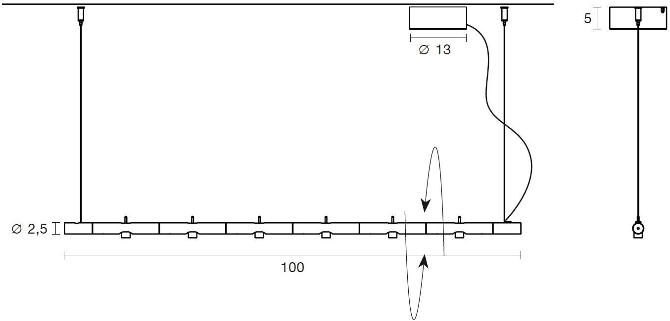 Martinelli Luce Светодиодный подвесной светильник из алюминия Colibrì 2070/ne Colibri - Вид №5