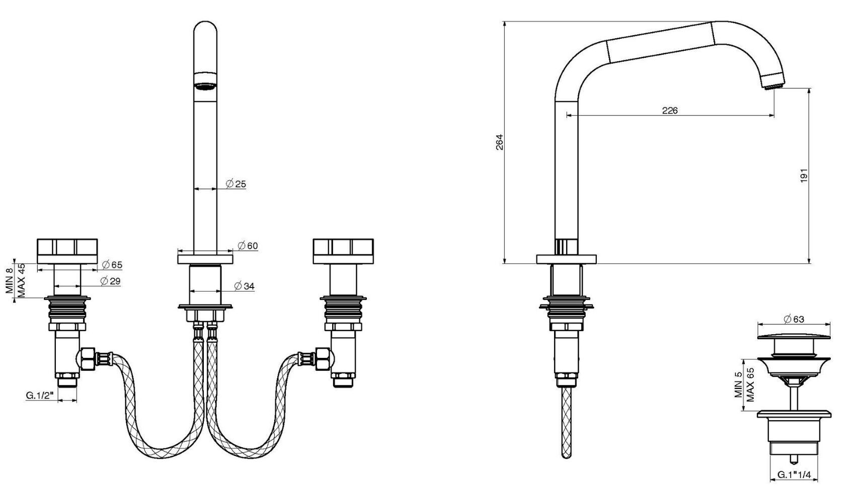 Смеситель для раковины GATTONI газ ARCH-00092865 - Вид №2
