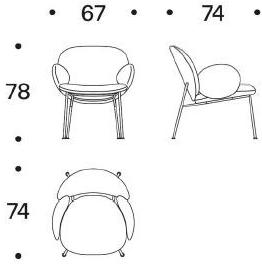 Saba Italia Кресло со съемным чехлом из ткани с подлокотниками Ola sun-id-1428376 - Вид №4