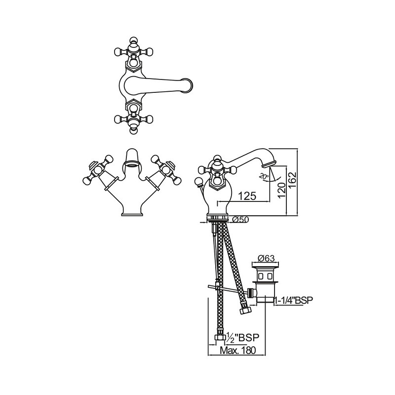QQT-CHR-7169B Смеситель Jaquar Queen Santreyd - Вид №1