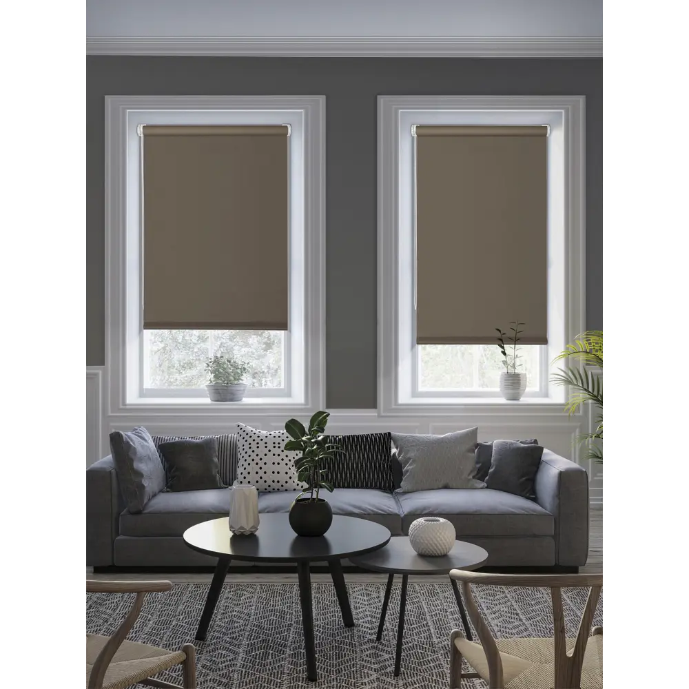 Штора рулонная блэкаут Midnight 60x175 см коричневая GARDEN STLM-2088589 - Вид №4