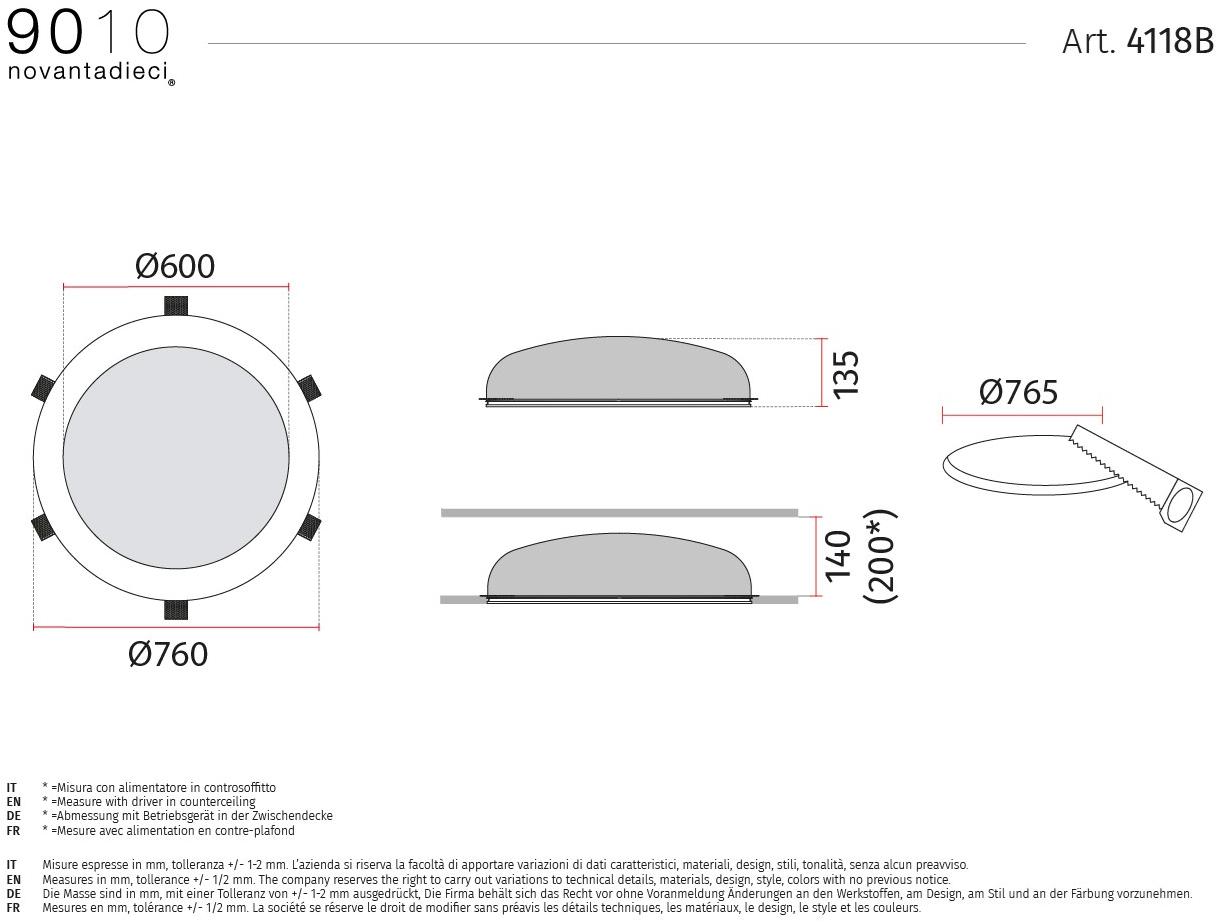 9010 novantadieci Встраиваемый потолочный светильник led из cristaly®  4118 / 4118b  - Вид №4