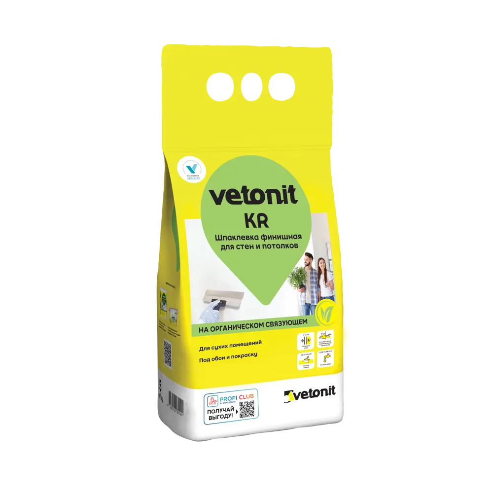 Финишная шпаклевка Vetonit KR для идеальных стен 5 кг 12560208 STLM-0002232