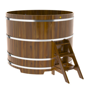 2244 Купель круглая из лиственницы Рустик d=1,80х1,4 морёная Alyarus