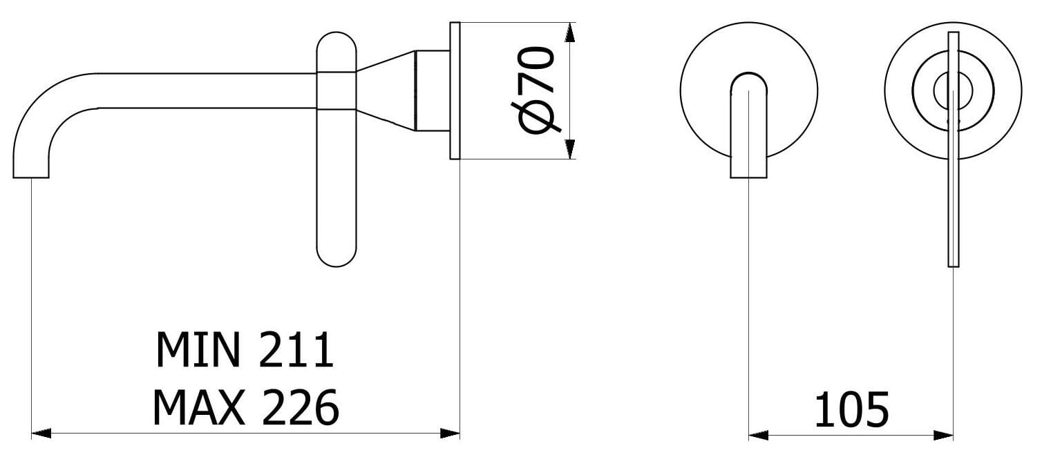 Настенный смеситель для раковины с 2 отверстиями IB Soho ARCH-00001959 - Вид №3
