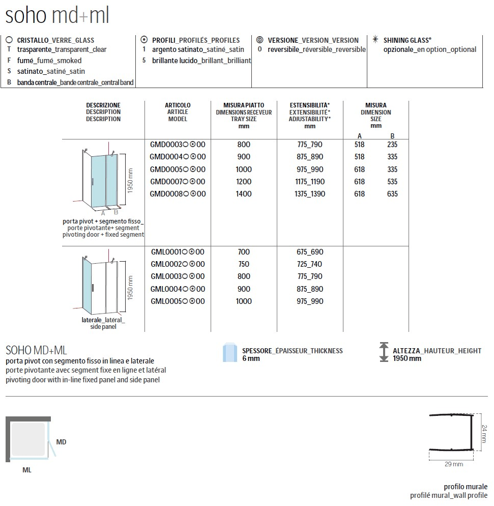 Glass1989 Душевая кабина с поворотной дверцей Showering sun-id-1430843 - Вид №1