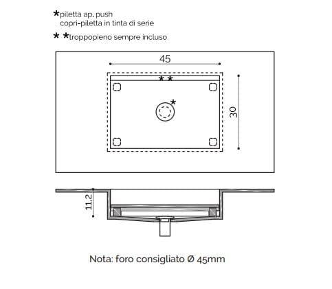 Прямоугольная раковина Corian® с столешницей Acquapazza Corian ® elements ARCH-00088133 - Вид №3