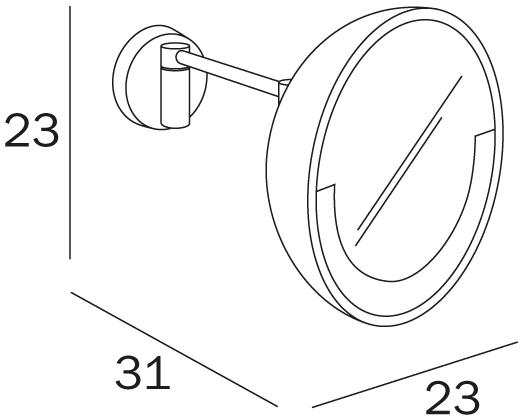 INDA® Круглое настенное увеличительное зеркало со встроенной подсветкой Hotellerie Av158a - Вид №1