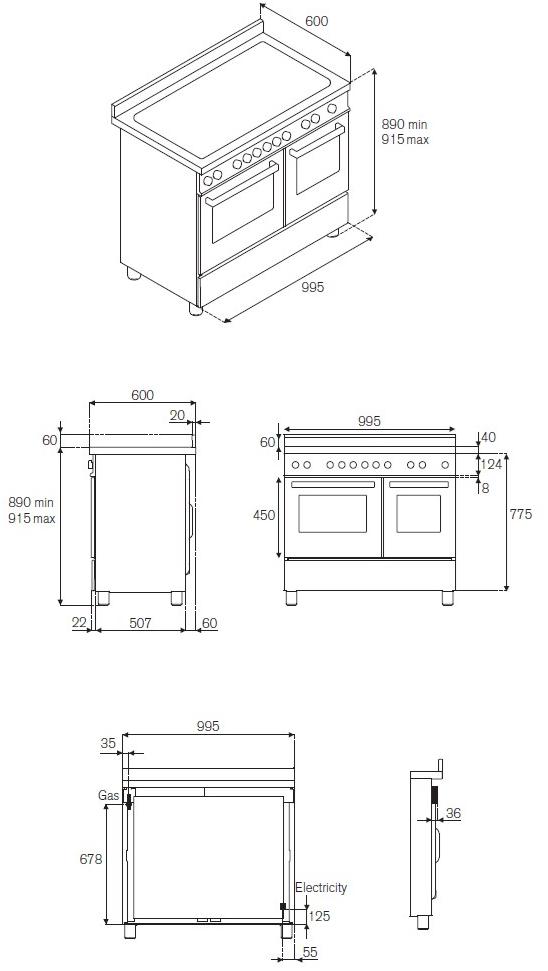 Bertazzoni Профессиональная отдельно стоящая кухня Professional Pro100 6 mfe d - Вид №7