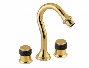 065521.N00.72 Биде с тремя отверстиями из черного фарфора Окисленная медь