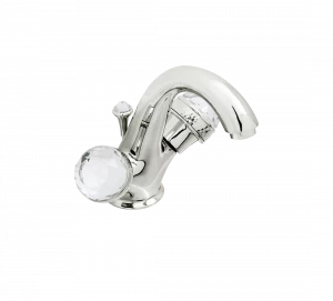 Gentry Home Смеситель для умывальника на три отверстия с выдвижным краном Crystal Никель GH100996