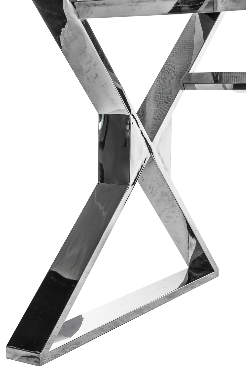 Обеденный стол прямоугольный с темно-серым искусственным мрамором 150 см Dormitorio ДОМАШНЯЯ ОБСТАНОВКА SKY 045161 Серый;хром Santreyd - Вид №2