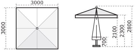 Scolaro Parasol Квадратный зонт в ироко Palladio Pas - Вид №8