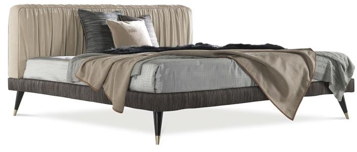 Gianfranco Ferré Home Кожаная кровать King size с мягким изголовьем Highlander Hig.312.a - Вид №3