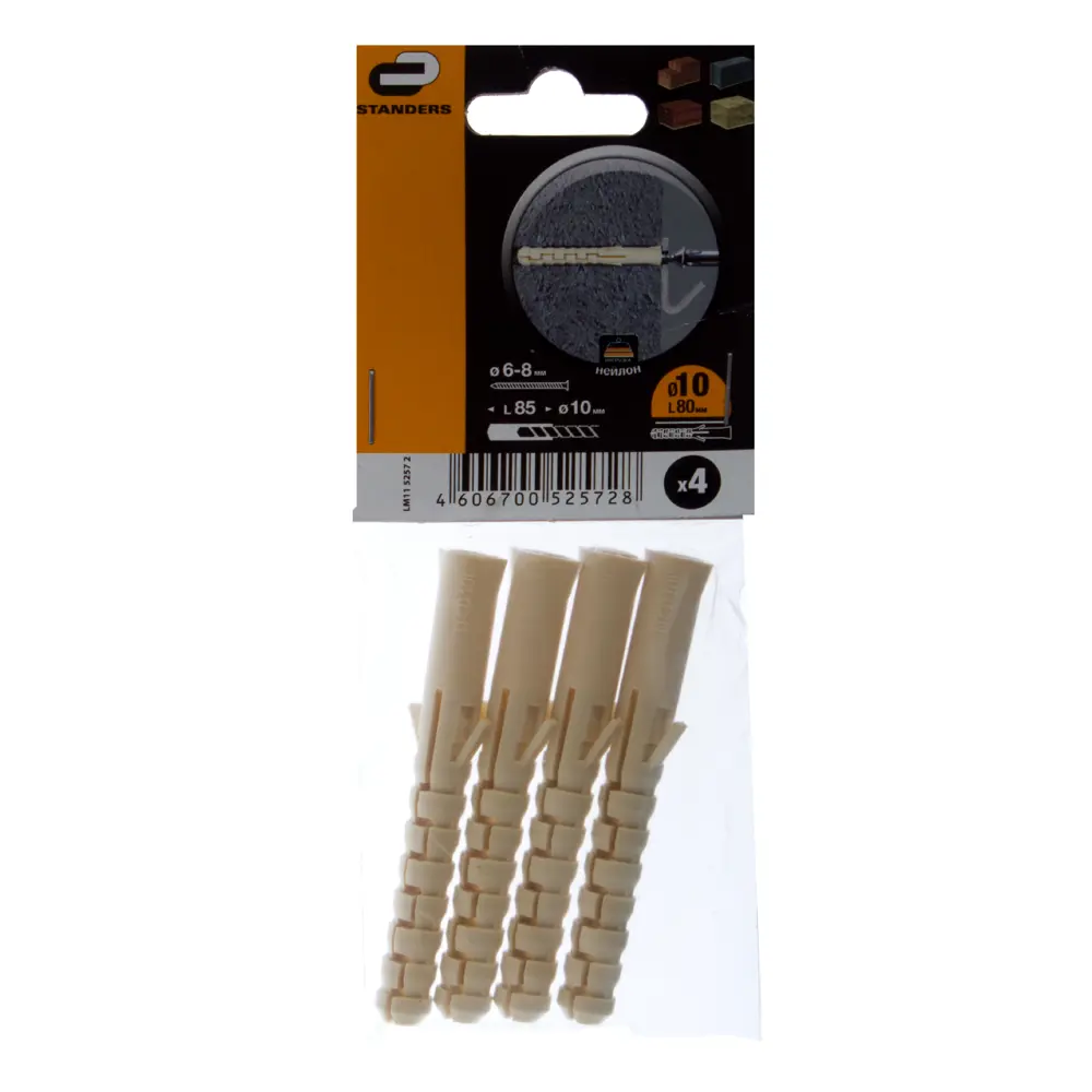 Дюбель Standers PND-10L, 10x80 мм, нейлон, 4 шт. 13872887 STLM-2197453  - Вид №1