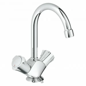 Смеситель для раковины GROHE Costa L с цепочкой и высоким С-изливом, хром (21374001)