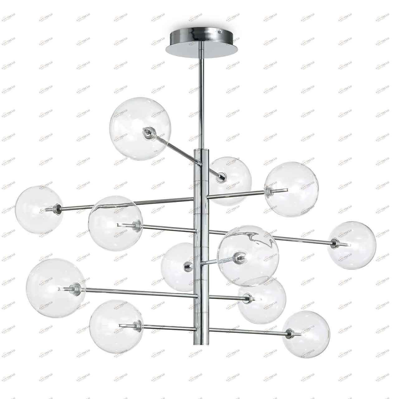 Подвесная люстра Ideal Lux Equinoxe SP12 Cromo IDEAL LUX ДИЗАЙНЕРСКИЕ, EQUINOXE 313398 Хром 